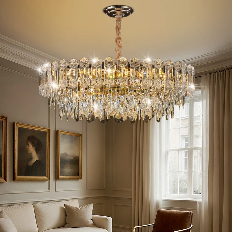 Cascade Crystal Chandelier – Sculptural Radiance