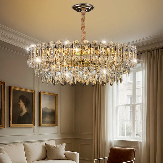 Cascade Crystal Chandelier – Sculptural Radiance