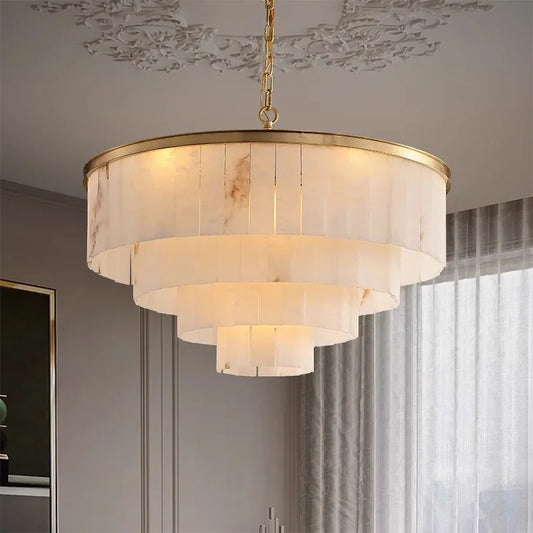 Marble & Brass Statement Chandelier