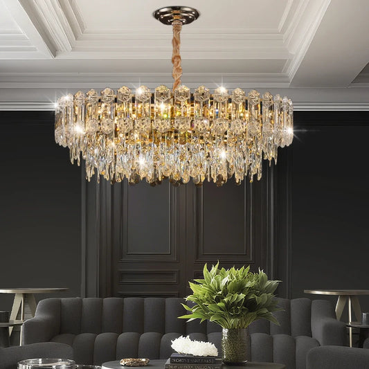 Cascade Crystal Chandelier – Sculptural Radiance