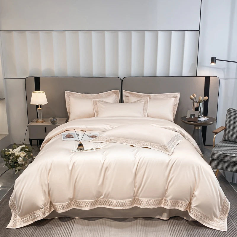 Embroidered Egyptian Cotton Duvet Set