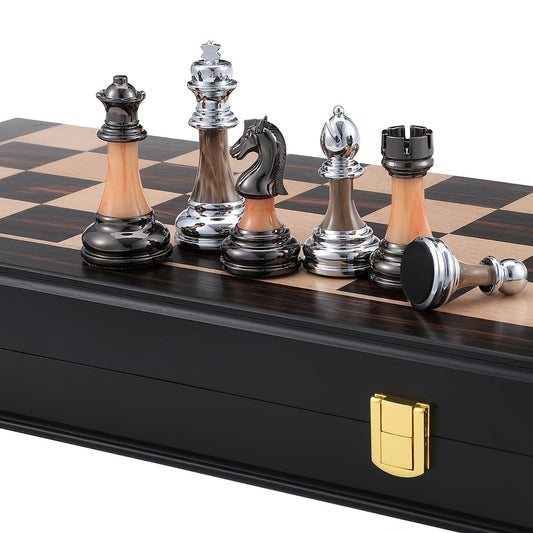 Grand Master Chess Set – Walnut & Acrylic (Folding)