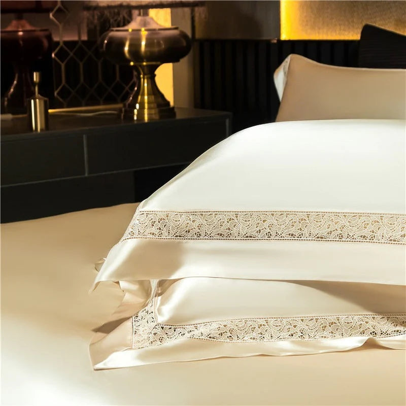 Willa Gold – Modern Satin Egyptian Cotton Bedding Set 1400TC