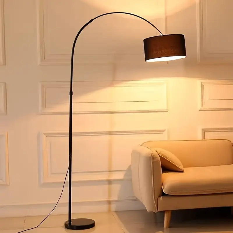 Wabi-Sabi Black Arc Floor Lamp – Midnight Bend Edition