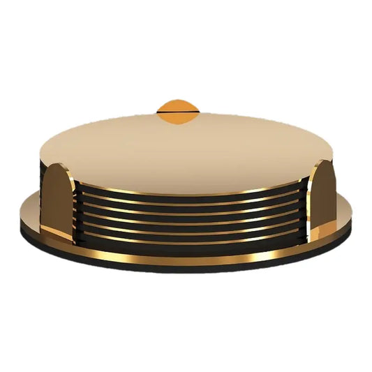Golden Mirror Coaster Set – Sophisticated Tabletop Gift
