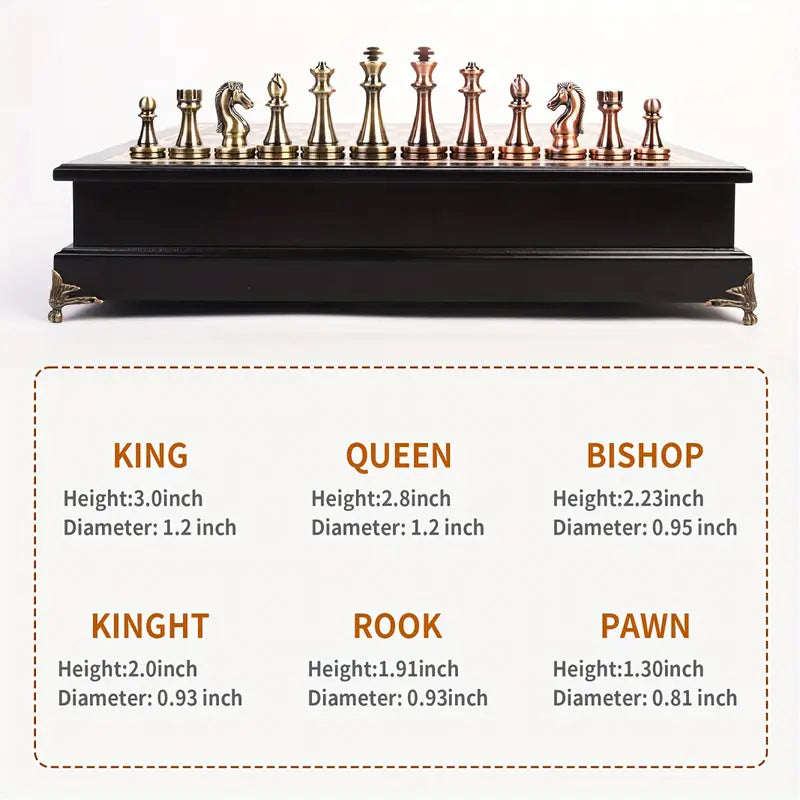 Piano Black Wooden Chess Masterpiece 40cmx40cmx11cm