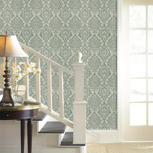 Sultry Sage Damask Peel & Stick Wallpaper