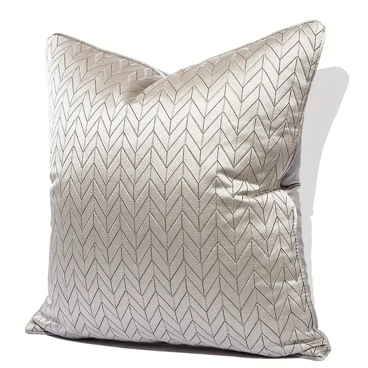 Grey geometric cushion, Silky Grid Large