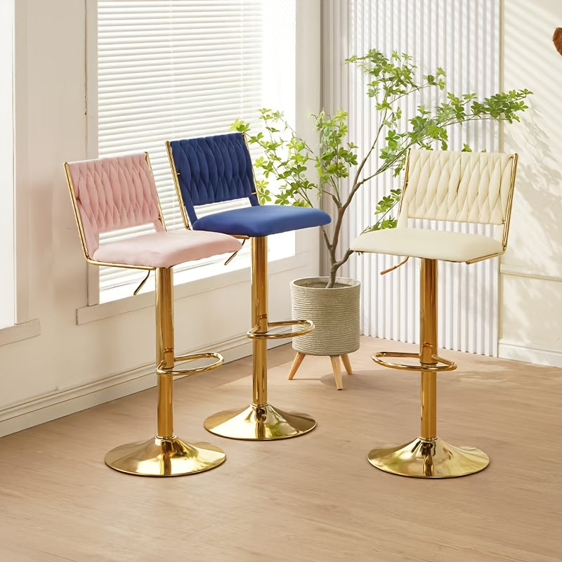 Velvet Swivel Bar Stool