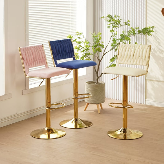 Velvet Swivel Bar Stool