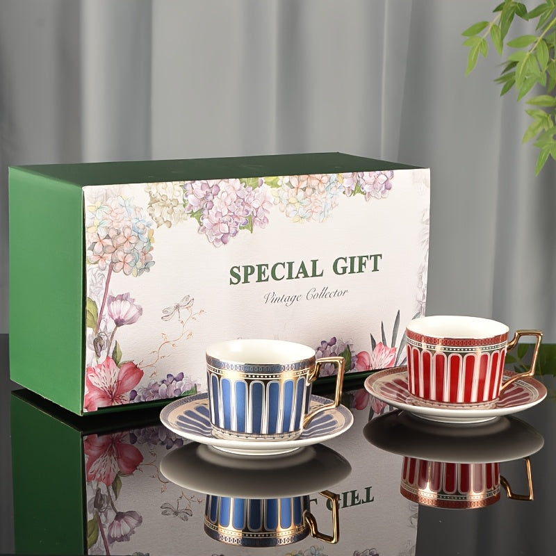 Maison d'Or Gold Ring Ceramic Tea Set – 2-Piece Luxury