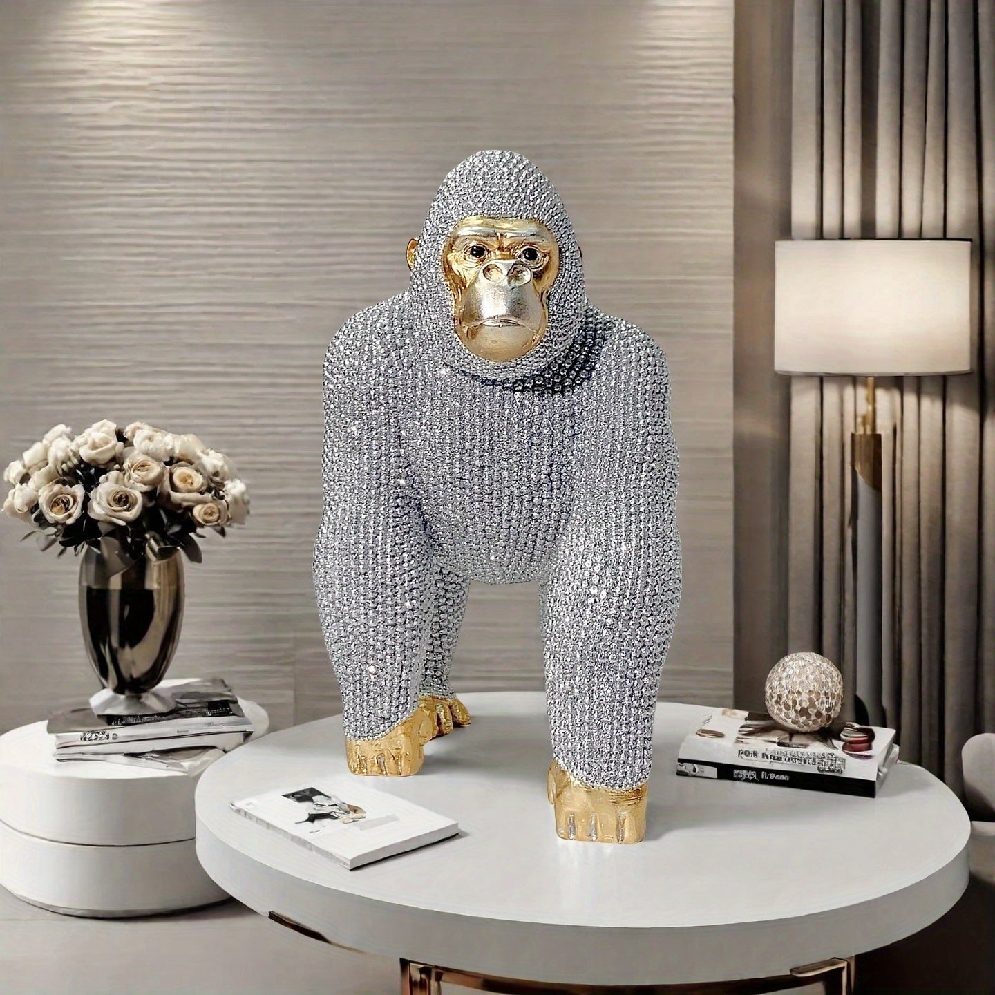 Gilded Gorilla Sculpture