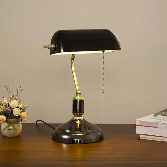 Vintage Black Banker's Lamp