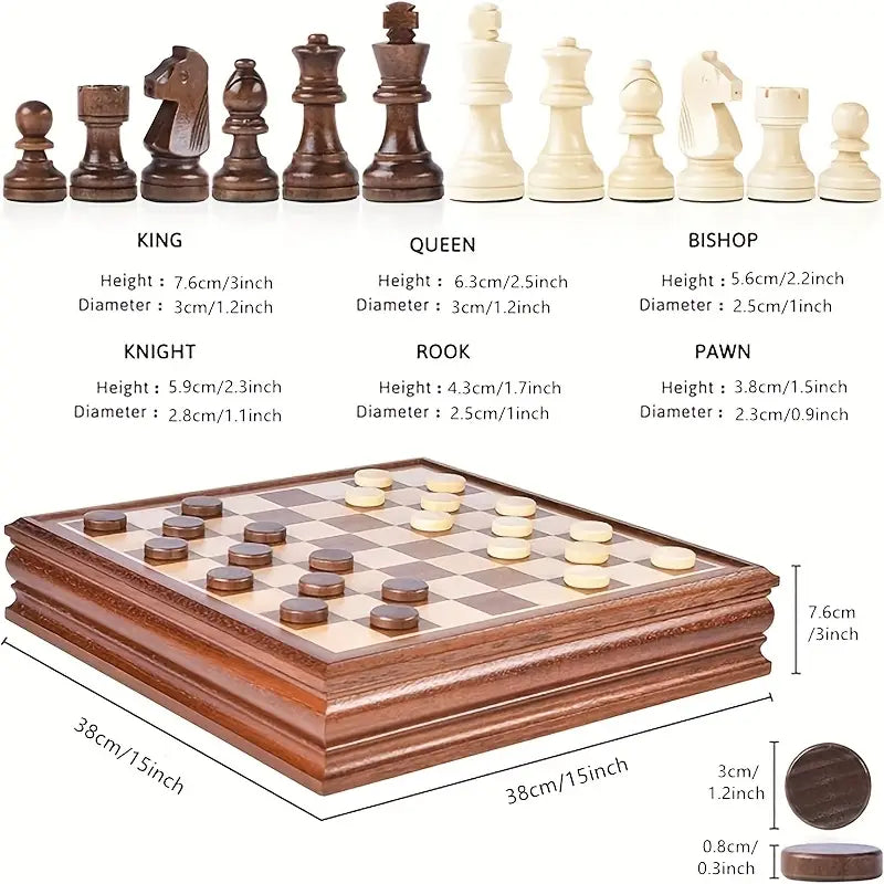 Luxury Oversized Walnut Tournament Chess Set - 40cmx40cm!