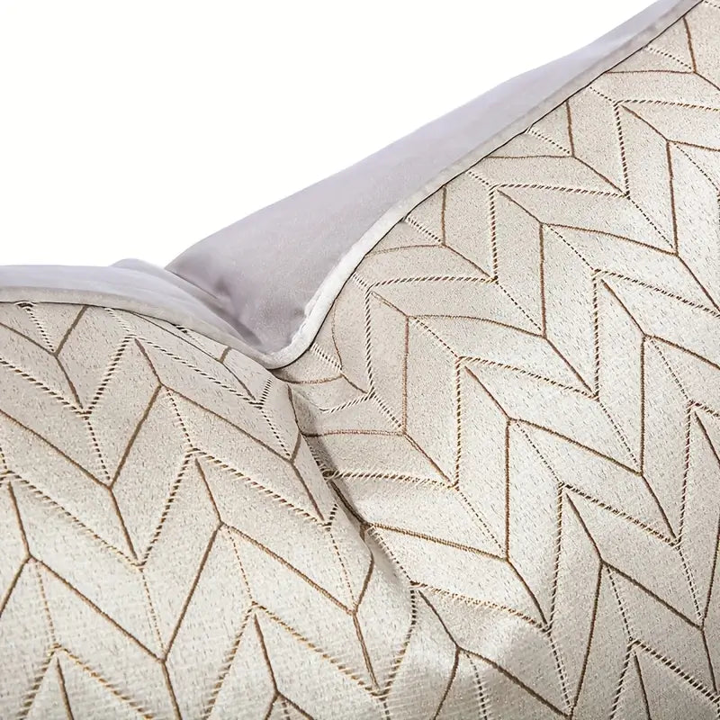 Grey geometric cushion, Silky Grid Large