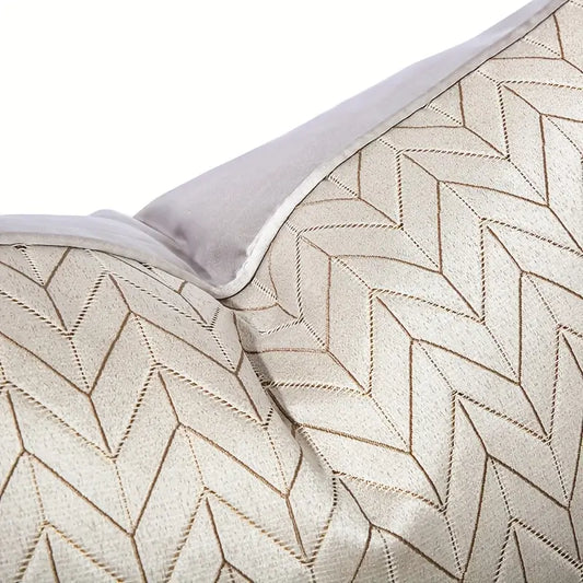 Grey geometric cushion, Silky Grid Large