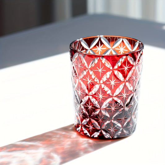 Crimson Cut Crystal Whiskey Glass
